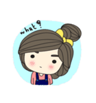 little girl and wavy hair（個別スタンプ：9）