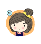 little girl and wavy hair（個別スタンプ：11）