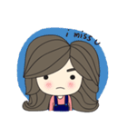 little girl and wavy hair（個別スタンプ：13）