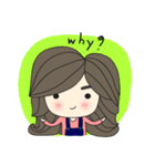 little girl and wavy hair（個別スタンプ：15）