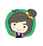 little girl and wavy hair（個別スタンプ：18）