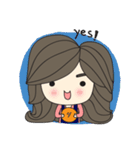 little girl and wavy hair（個別スタンプ：21）