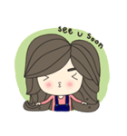 little girl and wavy hair（個別スタンプ：23）