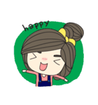 little girl and wavy hair（個別スタンプ：34）