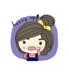 little girl and wavy hair（個別スタンプ：36）