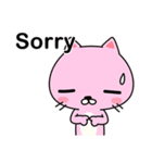 Pink cat kappa(English version)（個別スタンプ：6）