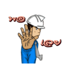 Engineer white hat (V. No background)（個別スタンプ：3）