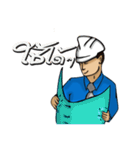 Engineer white hat (V. No background)（個別スタンプ：18）