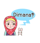 Hijab Girl with Rabbit Doll : Indonesian（個別スタンプ：8）