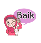 Hijab Girl with Rabbit Doll : Indonesian（個別スタンプ：10）