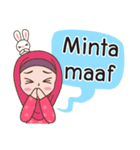 Hijab Girl with Rabbit Doll : Indonesian（個別スタンプ：13）