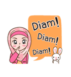 Hijab Girl with Rabbit Doll : Indonesian（個別スタンプ：24）