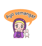 Hijab Girl with Rabbit Doll : Indonesian（個別スタンプ：29）