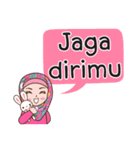 Hijab Girl with Rabbit Doll : Indonesian（個別スタンプ：39）