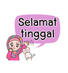 Hijab Girl with Rabbit Doll : Indonesian（個別スタンプ：40）