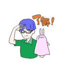 めがね君のパペットスタンプ（個別スタンプ：7）