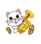 しろ猫の吹奏楽・ブラスバンド（個別スタンプ：35）