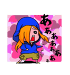 青いパーカーの女の子（個別スタンプ：1）
