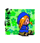 青いパーカーの女の子（個別スタンプ：13）