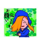 青いパーカーの女の子（個別スタンプ：23）
