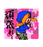 青いパーカーの女の子（個別スタンプ：28）