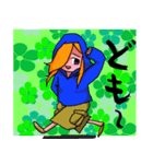 青いパーカーの女の子（個別スタンプ：29）