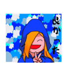 青いパーカーの女の子（個別スタンプ：32）