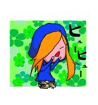 青いパーカーの女の子（個別スタンプ：33）