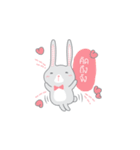 Rabbit Bunny Cute Couple（個別スタンプ：6）