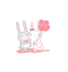 Rabbit Bunny Cute Couple（個別スタンプ：9）