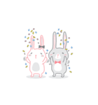 Rabbit Bunny Cute Couple（個別スタンプ：10）