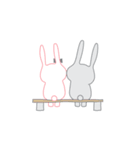 Rabbit Bunny Cute Couple（個別スタンプ：12）