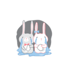 Rabbit Bunny Cute Couple（個別スタンプ：22）