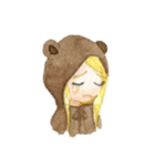 white and brown bear（個別スタンプ：5）