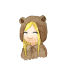 white and brown bear（個別スタンプ：6）