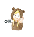 white and brown bear（個別スタンプ：7）