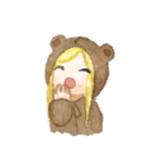 white and brown bear（個別スタンプ：8）