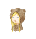 white and brown bear（個別スタンプ：9）