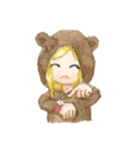 white and brown bear（個別スタンプ：12）