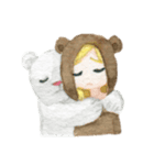 white and brown bear（個別スタンプ：16）