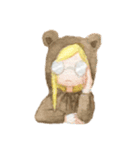 white and brown bear（個別スタンプ：18）