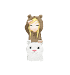 white and brown bear（個別スタンプ：21）