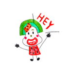 hand-drawing watermelon girl（個別スタンプ：1）