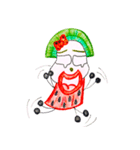 hand-drawing watermelon girl（個別スタンプ：3）