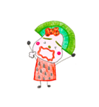 hand-drawing watermelon girl（個別スタンプ：6）