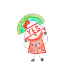 hand-drawing watermelon girl（個別スタンプ：7）