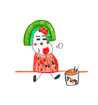 hand-drawing watermelon girl（個別スタンプ：11）