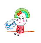 hand-drawing watermelon girl（個別スタンプ：13）