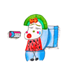hand-drawing watermelon girl（個別スタンプ：14）