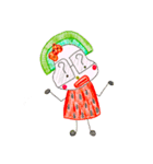 hand-drawing watermelon girl（個別スタンプ：15）